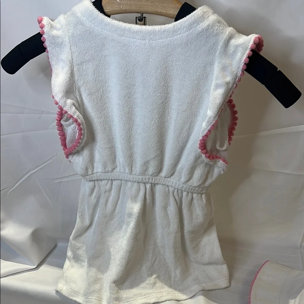 Gymboree White Terry Cloth Cover-Up with Pink Trim